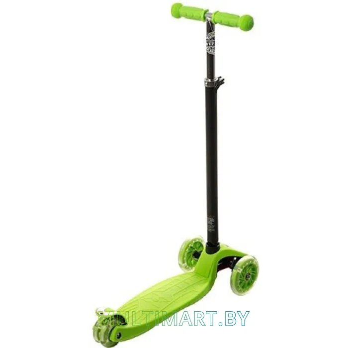 Самокат QD Scooter Maxi GTL салатовый, светящиеся колёса